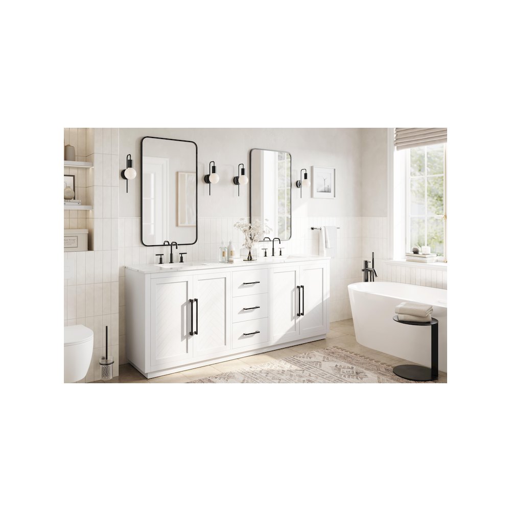 84 inch Double Bathroom Vanity in White