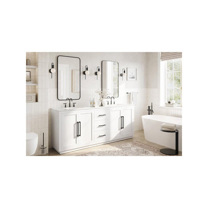 84 inch Double Bathroom Vanity in White