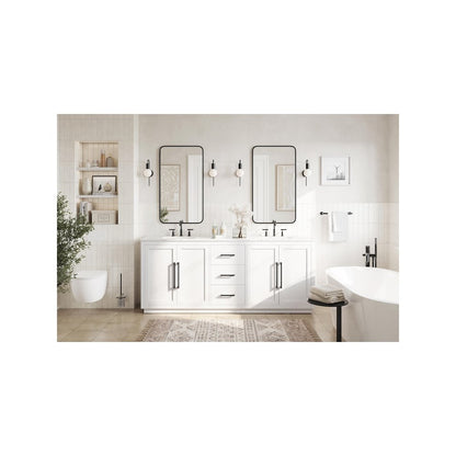 84 inch Double Bathroom Vanity in White