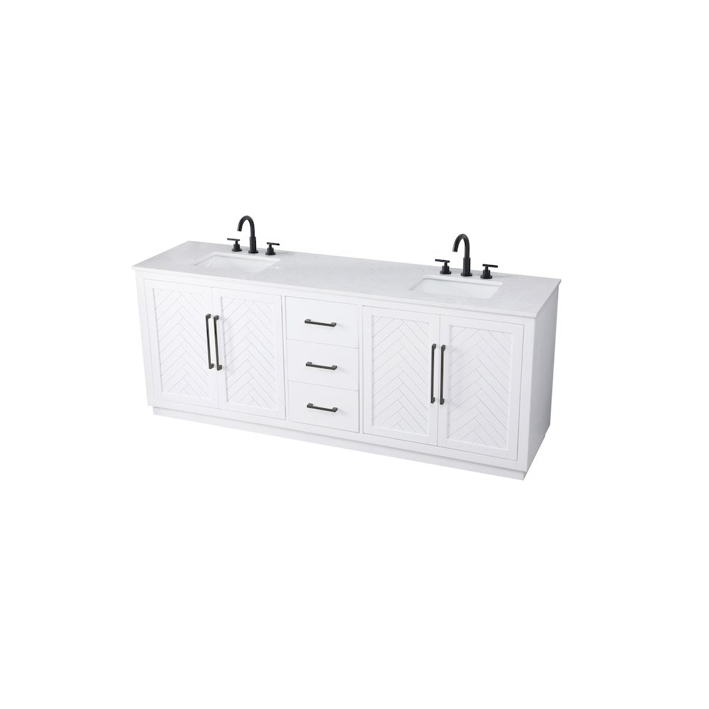 84 inch Double Bathroom Vanity in White