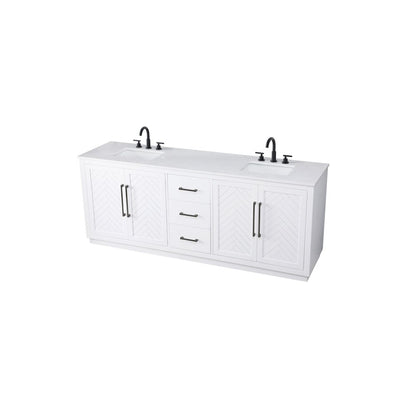 84 inch Double Bathroom Vanity in White