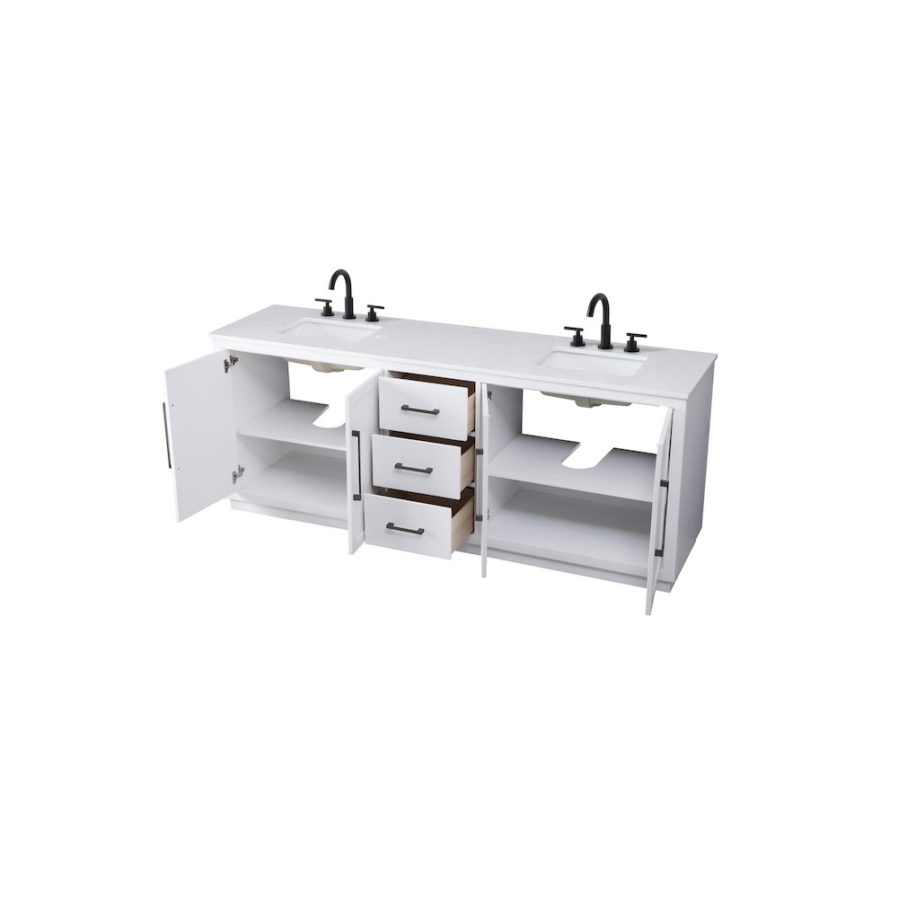 84 inch Double Bathroom Vanity in White