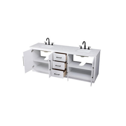 84 inch Double Bathroom Vanity in White