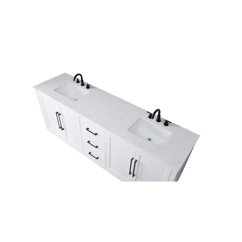 84 inch Double Bathroom Vanity in White