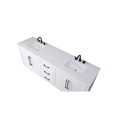 84 inch Double Bathroom Vanity in White