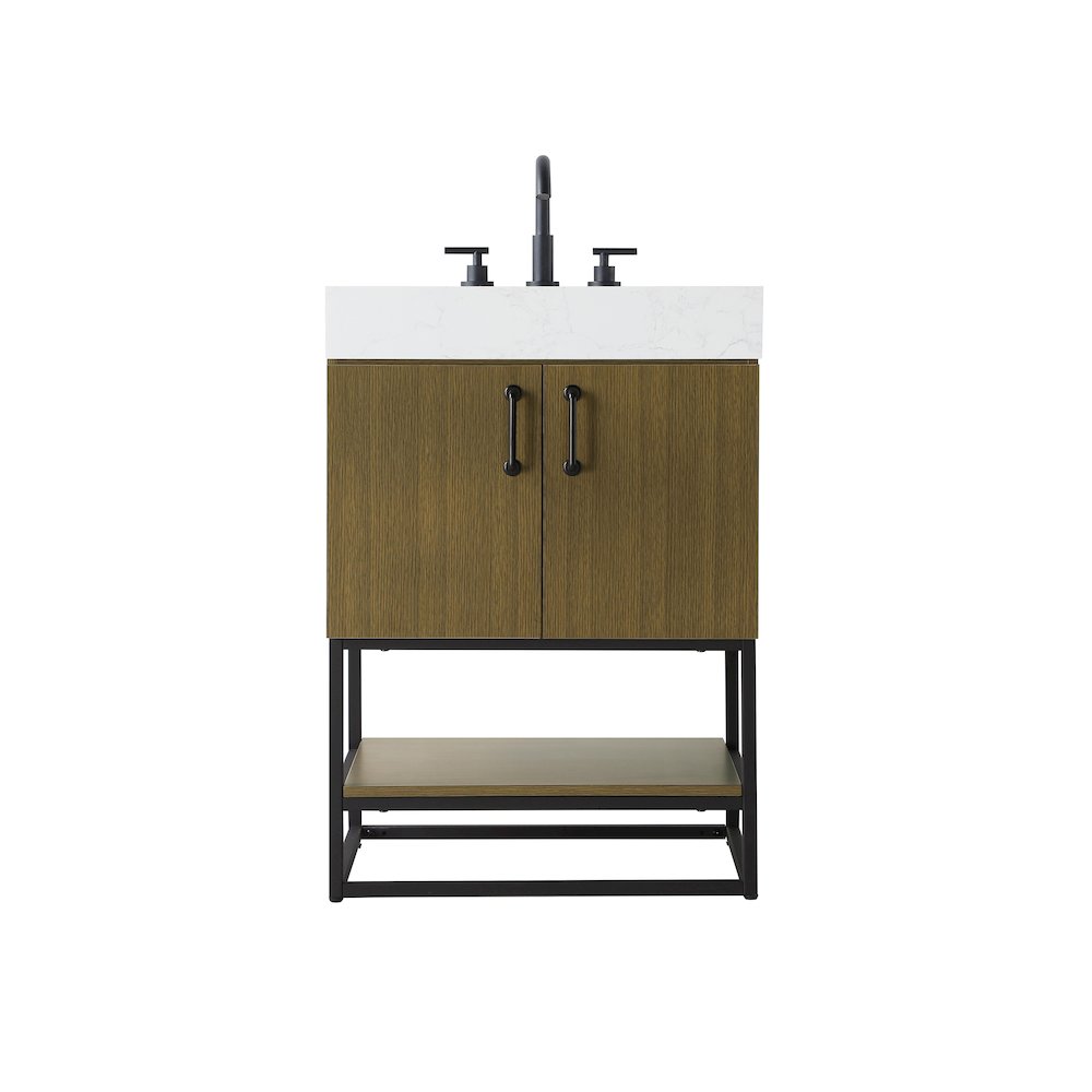 24 inch Single Bathroom Vanity in Chestnut Brown
