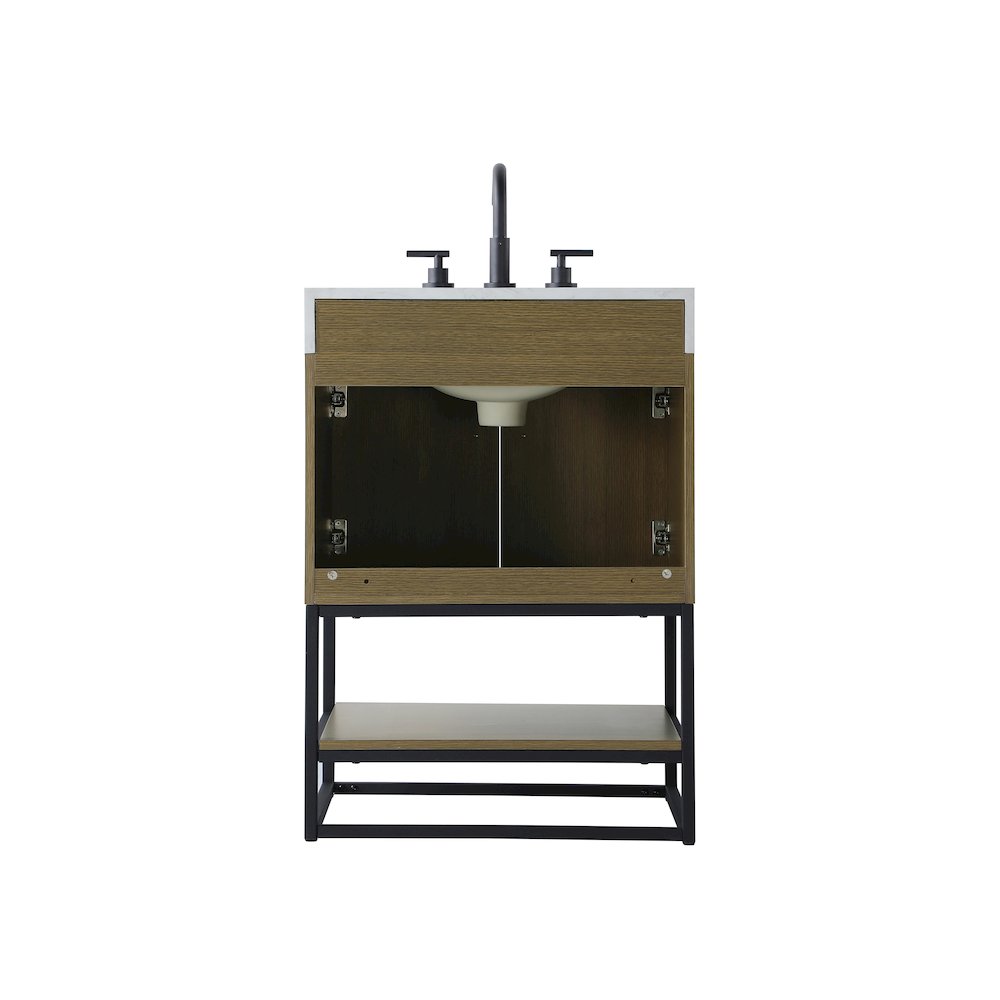 24 inch Single Bathroom Vanity in Chestnut Brown