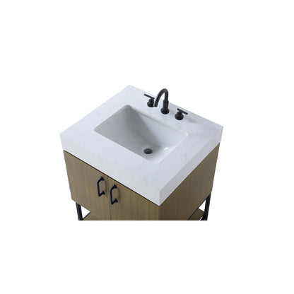 24 inch Single Bathroom Vanity in Chestnut Brown