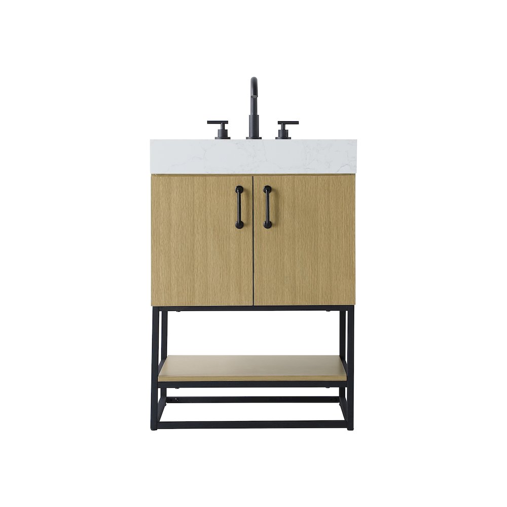24 inch Single Bathroom Vanity in  Honey Brown