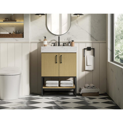 24 inch Single Bathroom Vanity in  Honey Brown