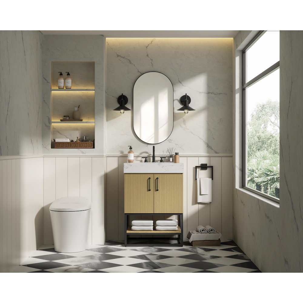 24 inch Single Bathroom Vanity in  Honey Brown