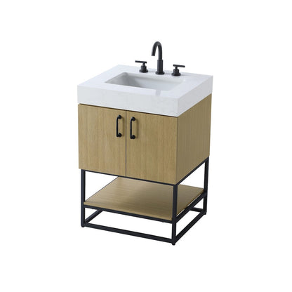 24 inch Single Bathroom Vanity in  Honey Brown