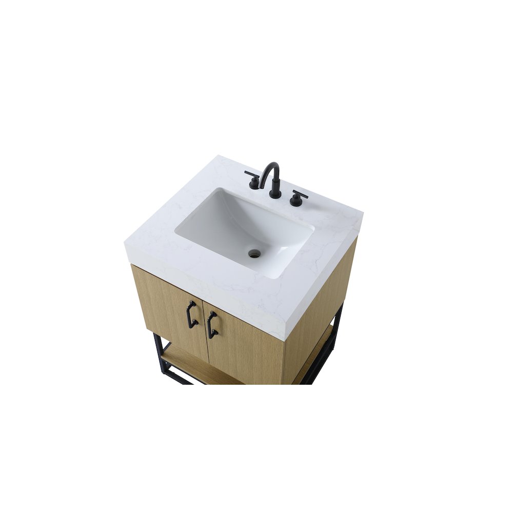 24 inch Single Bathroom Vanity in  Honey Brown