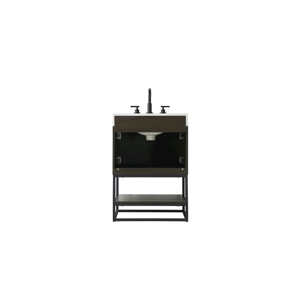 24 inch Single Bathroom Vanity in Mocha Brown