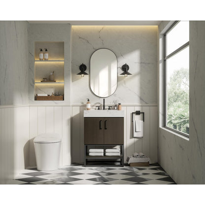 24 inch Single Bathroom Vanity in Mocha Brown
