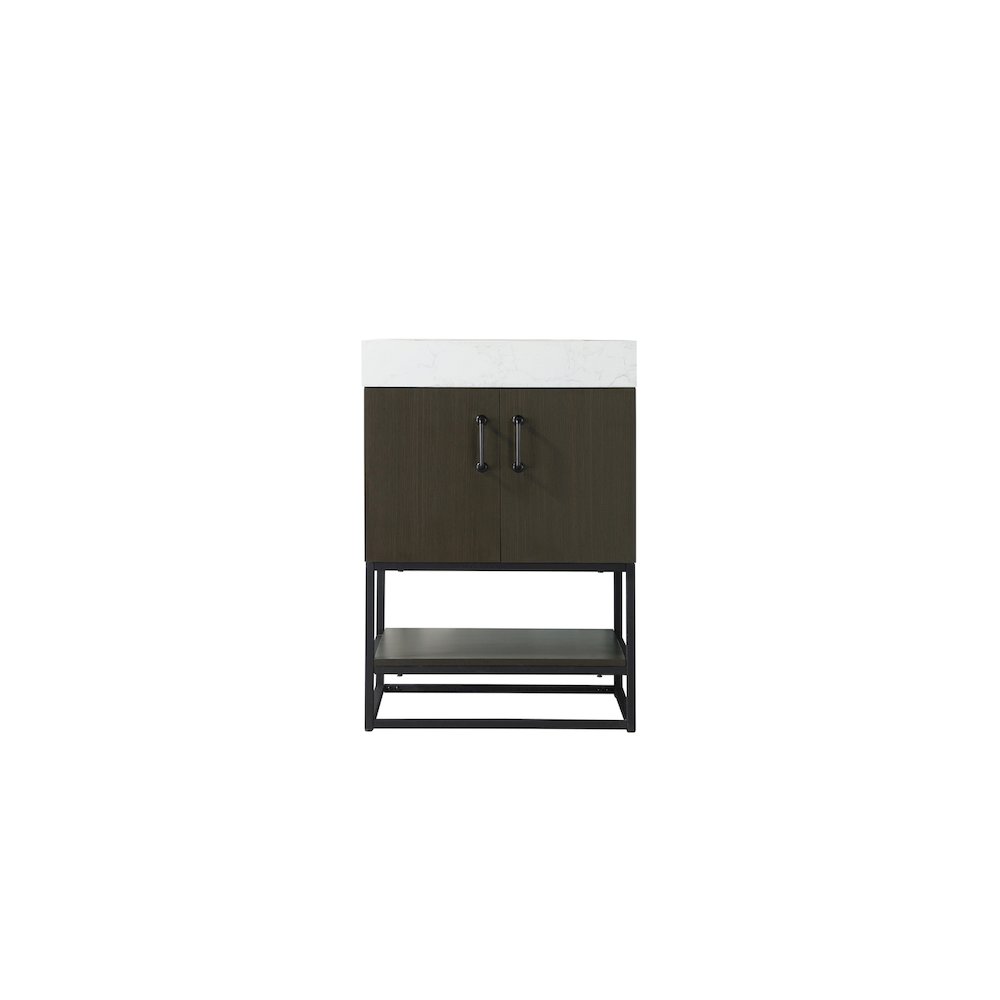 24 inch Single Bathroom Vanity in Mocha Brown