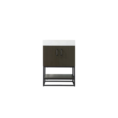 24 inch Single Bathroom Vanity in Mocha Brown