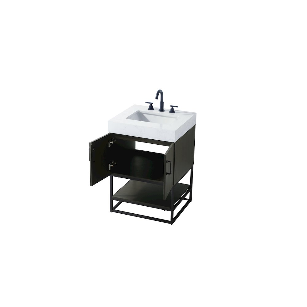 24 inch Single Bathroom Vanity in Mocha Brown