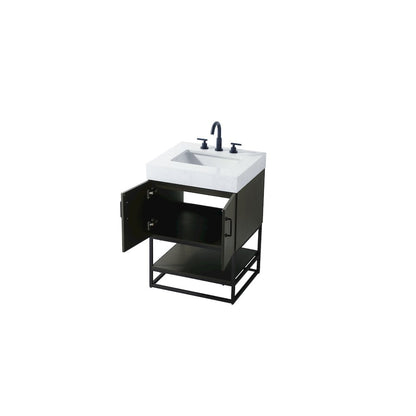 24 inch Single Bathroom Vanity in Mocha Brown