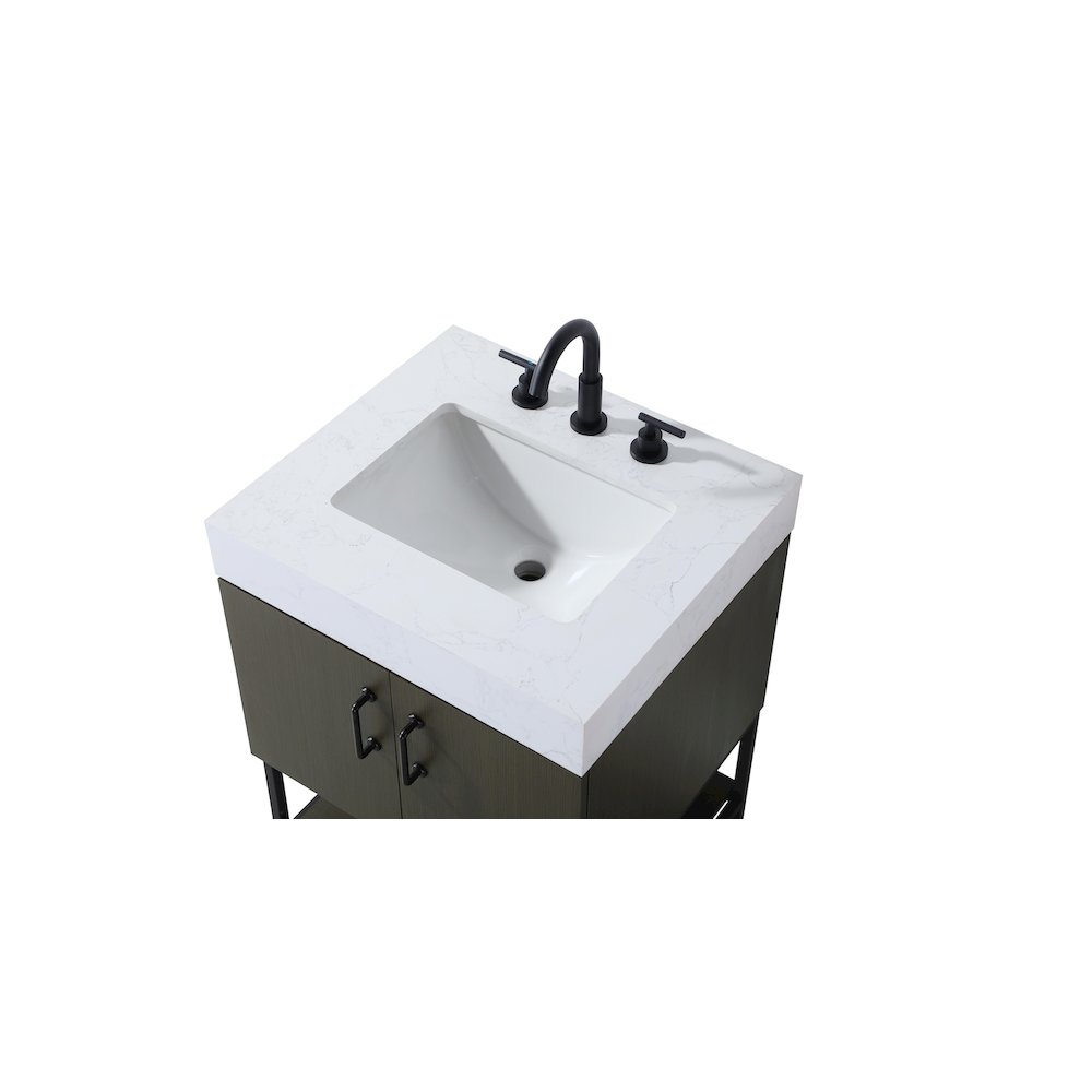 24 inch Single Bathroom Vanity in Mocha Brown
