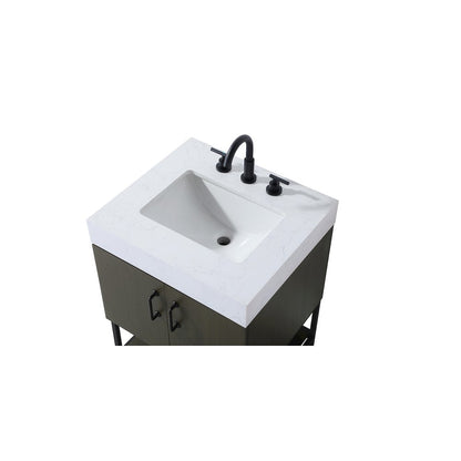 24 inch Single Bathroom Vanity in Mocha Brown