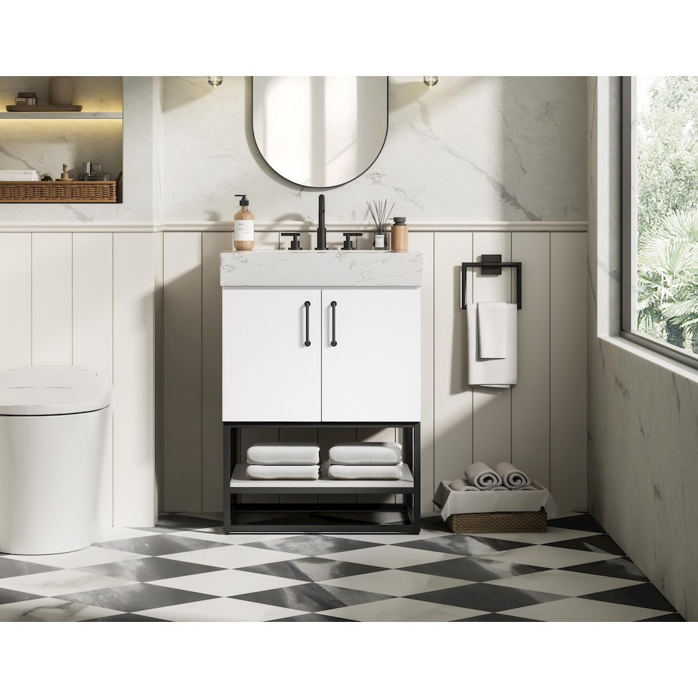 24 inch Single Bathroom Vanity in White