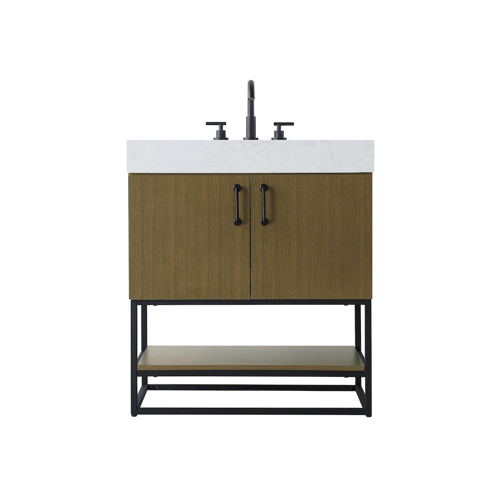 30 inch Single Bathroom Vanity in Chestnut Brown