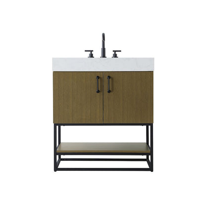 30 inch Single Bathroom Vanity in Chestnut Brown