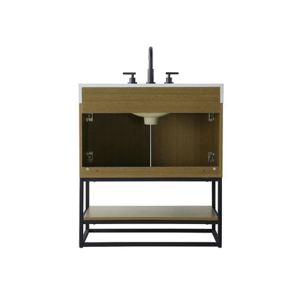 30 inch Single Bathroom Vanity in Chestnut Brown
