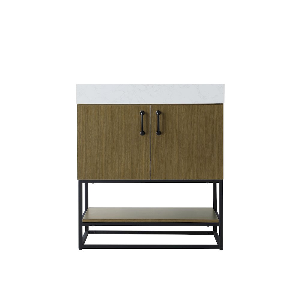 30 inch Single Bathroom Vanity in Chestnut Brown