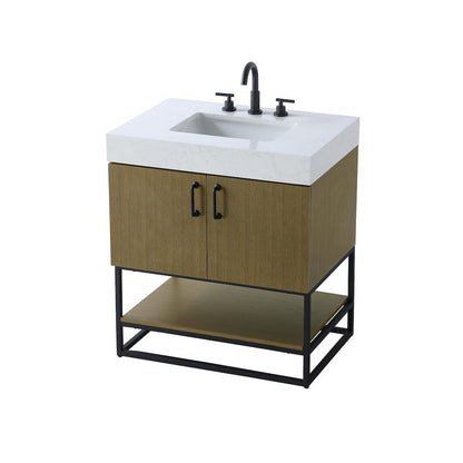 30 inch Single Bathroom Vanity in Chestnut Brown