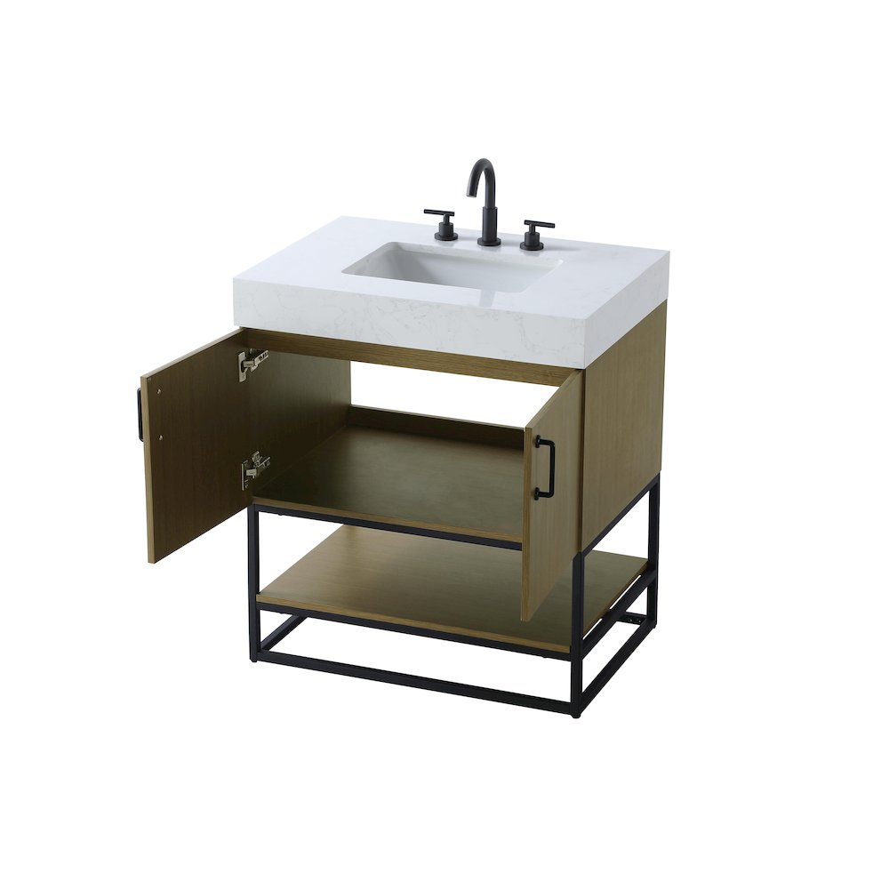 30 inch Single Bathroom Vanity in Chestnut Brown