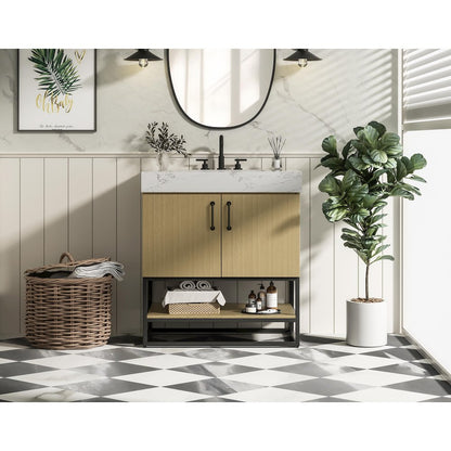 30 inch Single Bathroom Vanity in  Honey Brown