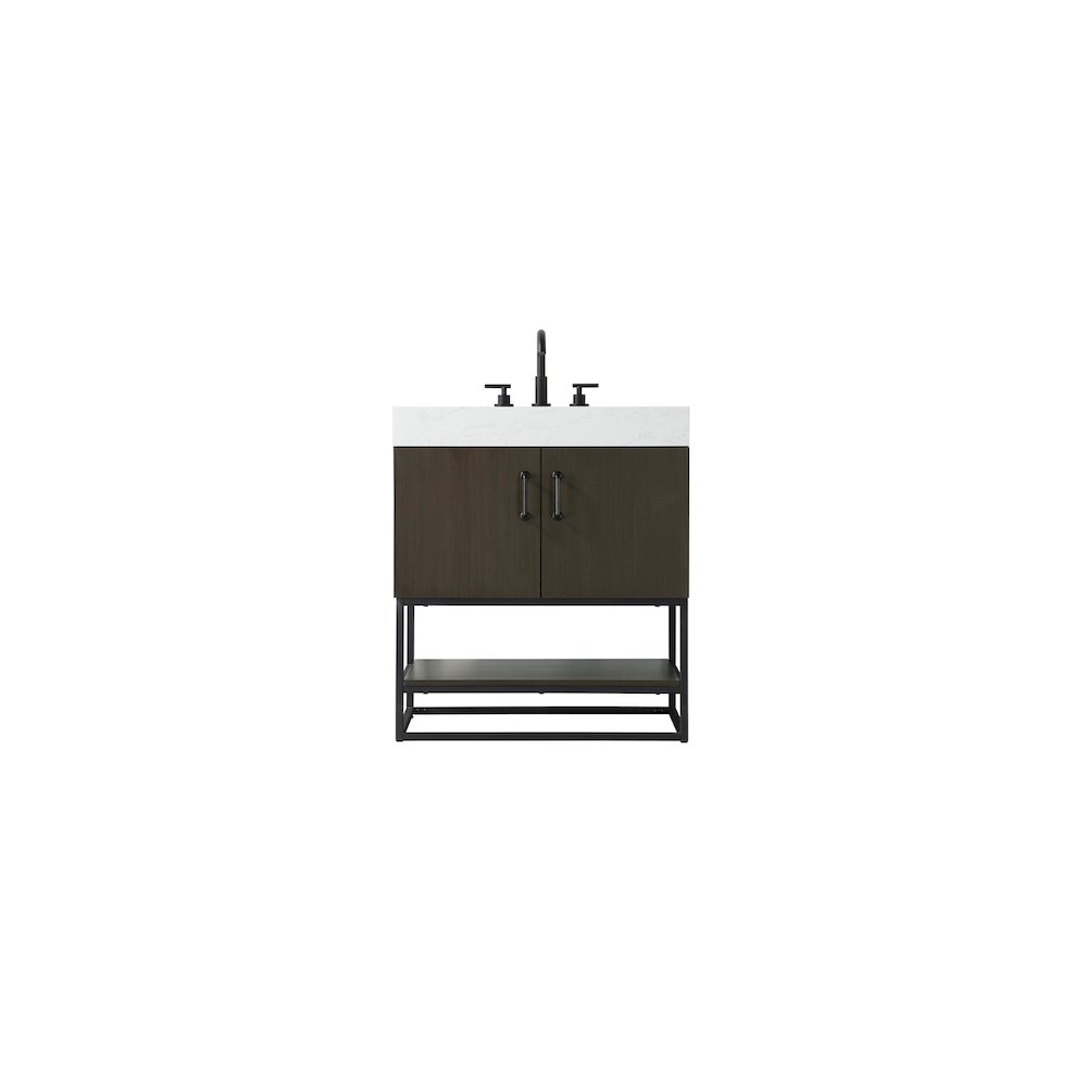 30 inch Single Bathroom Vanity in Mocha Brown