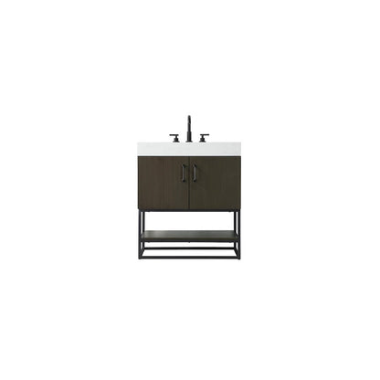 30 inch Single Bathroom Vanity in Mocha Brown