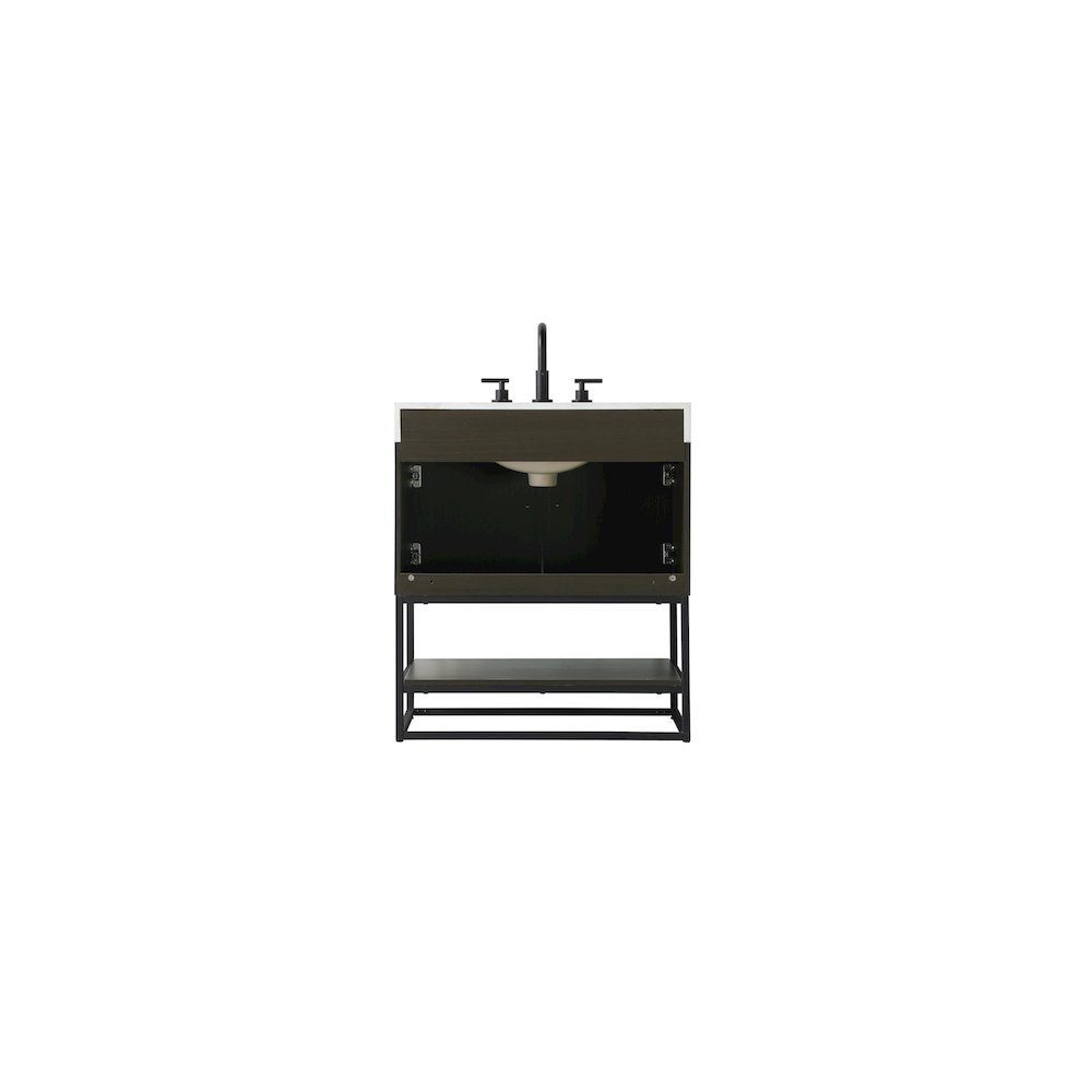 30 inch Single Bathroom Vanity in Mocha Brown
