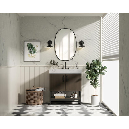 30 inch Single Bathroom Vanity in Mocha Brown