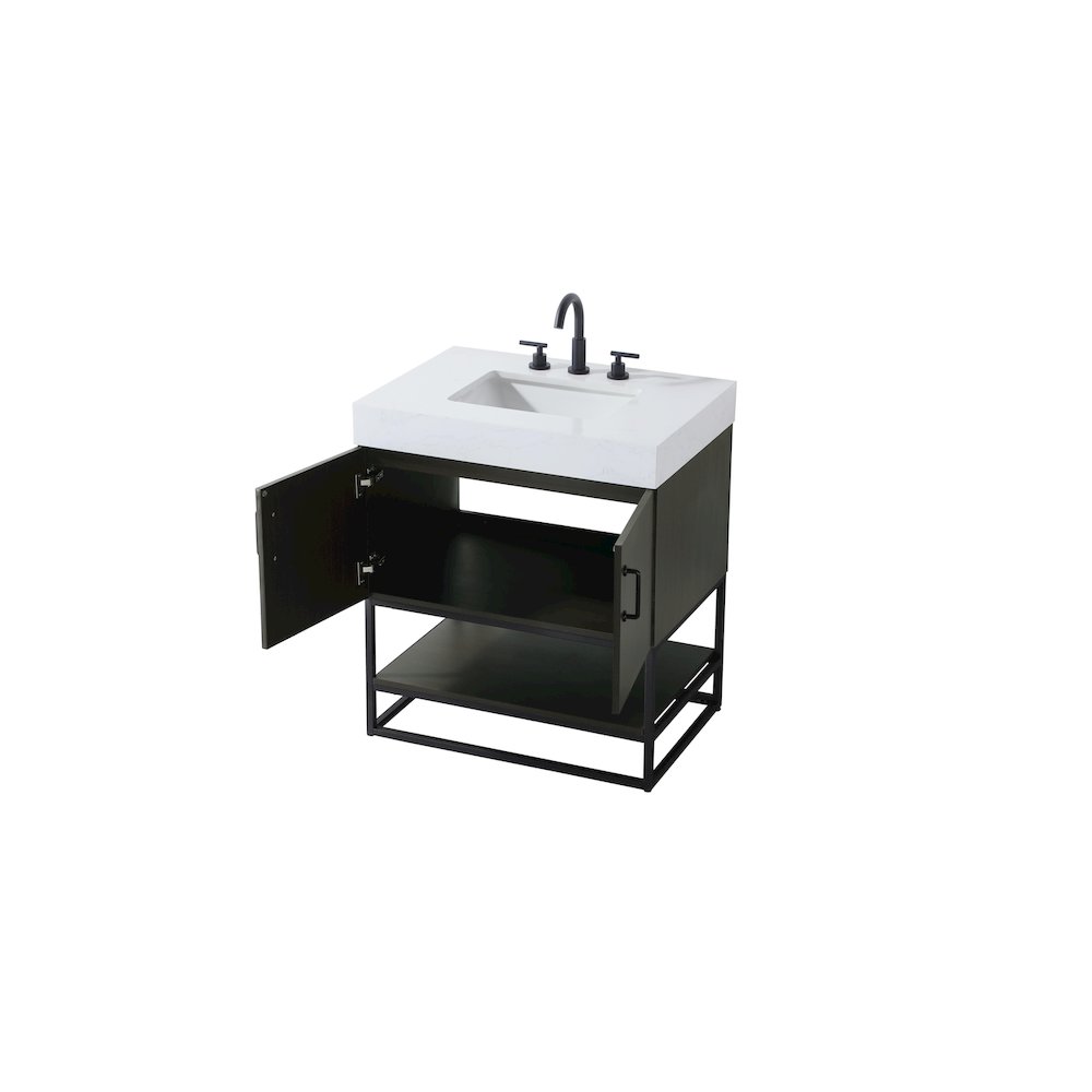 30 inch Single Bathroom Vanity in Mocha Brown