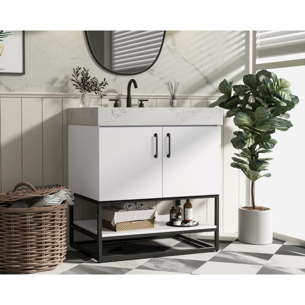 30 inch Single Bathroom Vanity in White
