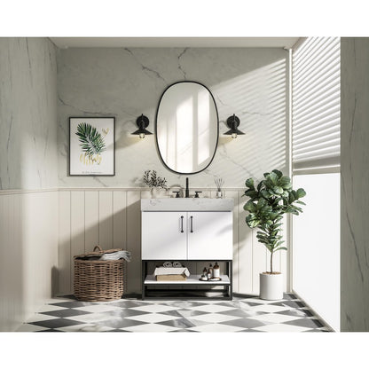 30 inch Single Bathroom Vanity in White