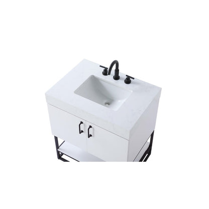 30 inch Single Bathroom Vanity in White