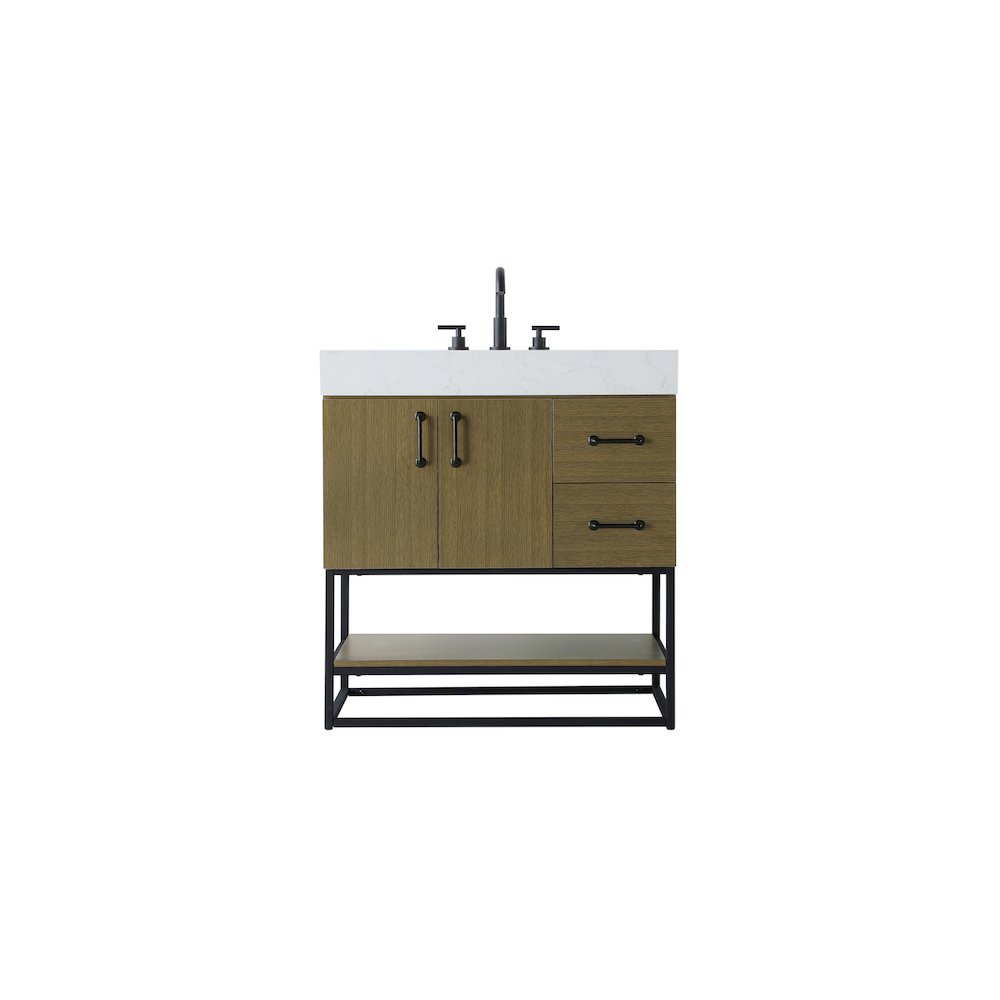 32 inch Single Bathroom Vanity in Chestnut Brown