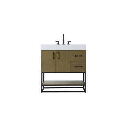 32 inch Single Bathroom Vanity in Chestnut Brown