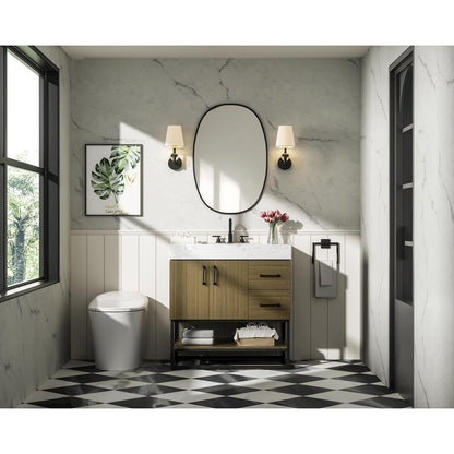 32 inch Single Bathroom Vanity in Chestnut Brown