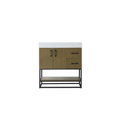 32 inch Single Bathroom Vanity in Chestnut Brown
