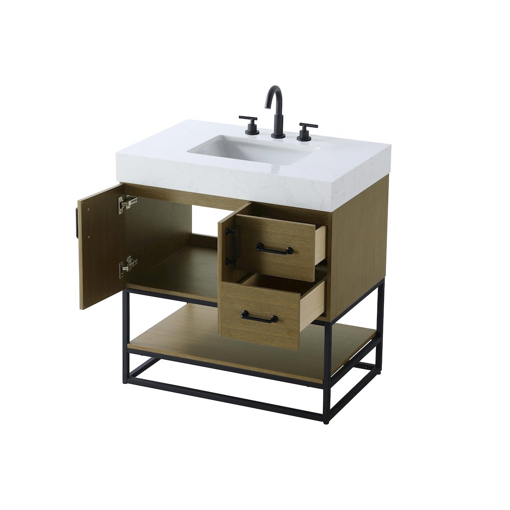 32 inch Single Bathroom Vanity in Chestnut Brown