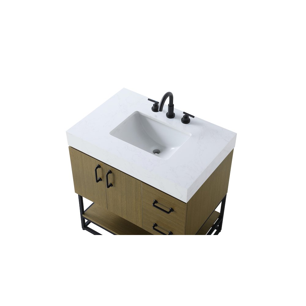 32 inch Single Bathroom Vanity in Chestnut Brown