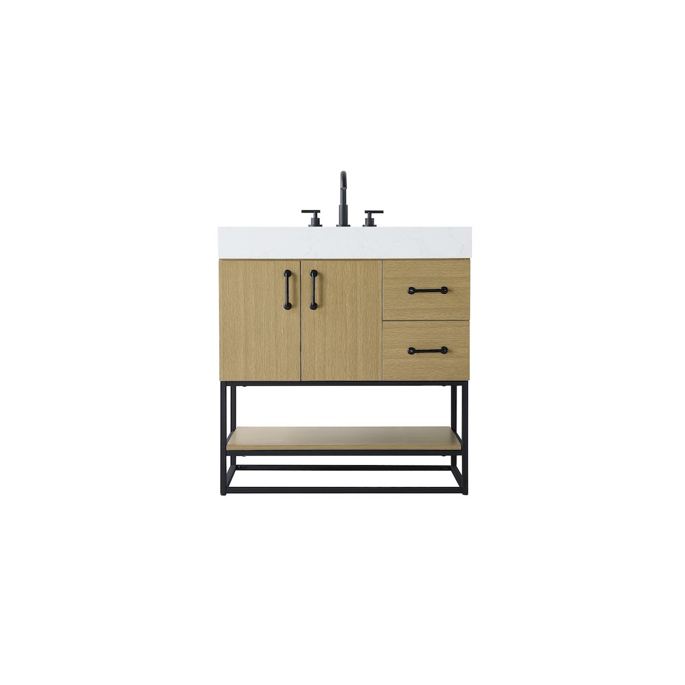 32 inch Single Bathroom Vanity in  Honey Brown