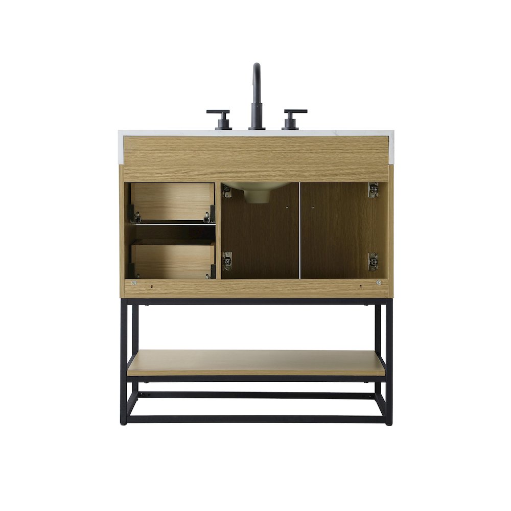 32 inch Single Bathroom Vanity in  Honey Brown
