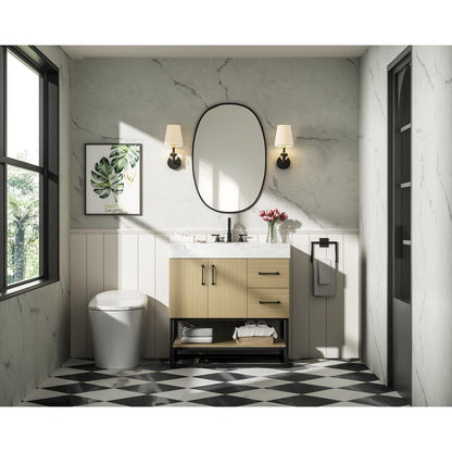 32 inch Single Bathroom Vanity in  Honey Brown